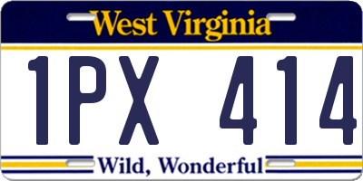 WV license plate 1PX414