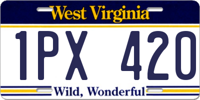 WV license plate 1PX420