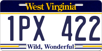 WV license plate 1PX422