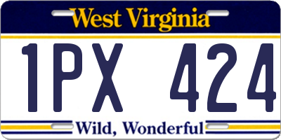 WV license plate 1PX424