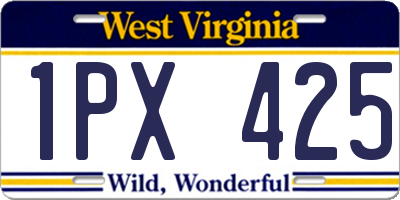 WV license plate 1PX425