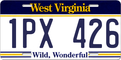 WV license plate 1PX426