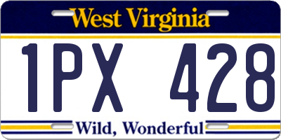WV license plate 1PX428