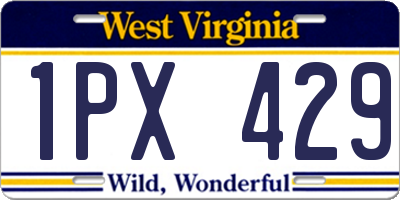 WV license plate 1PX429