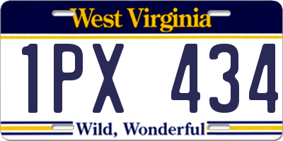 WV license plate 1PX434