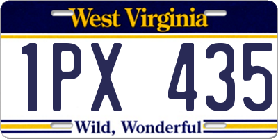 WV license plate 1PX435