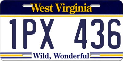 WV license plate 1PX436
