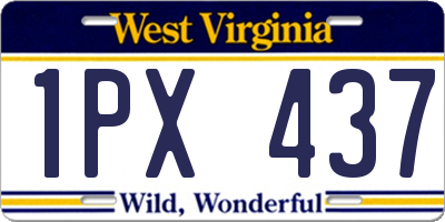 WV license plate 1PX437