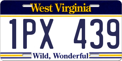 WV license plate 1PX439