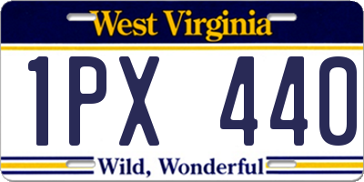 WV license plate 1PX440
