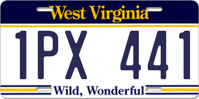 WV license plate 1PX441