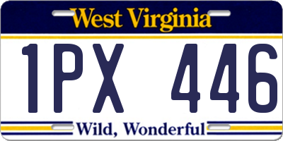 WV license plate 1PX446