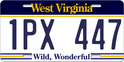 WV license plate 1PX447