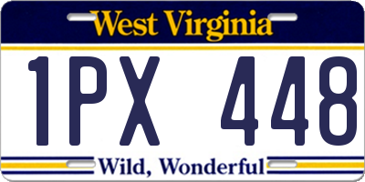 WV license plate 1PX448