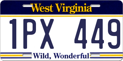 WV license plate 1PX449