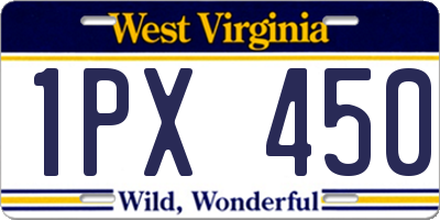 WV license plate 1PX450