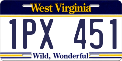 WV license plate 1PX451