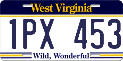 WV license plate 1PX453