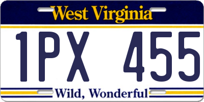 WV license plate 1PX455