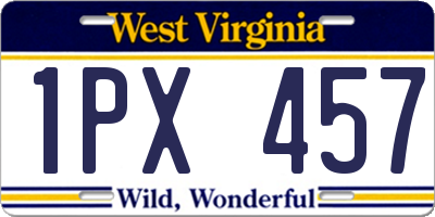 WV license plate 1PX457