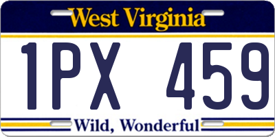 WV license plate 1PX459