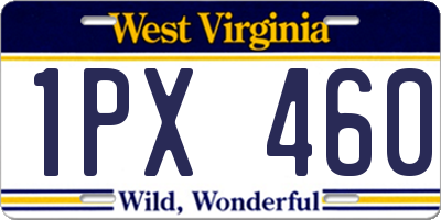WV license plate 1PX460