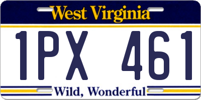 WV license plate 1PX461