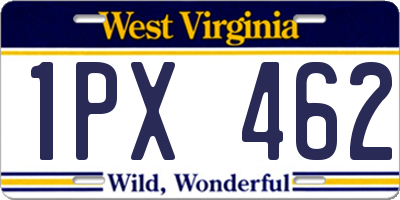 WV license plate 1PX462