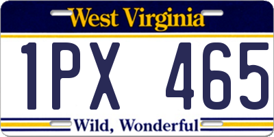 WV license plate 1PX465