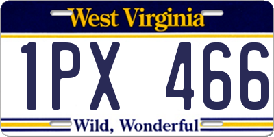 WV license plate 1PX466
