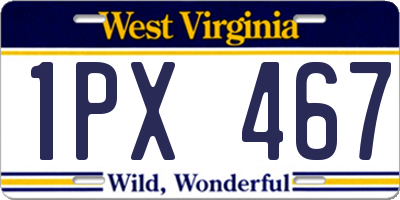 WV license plate 1PX467