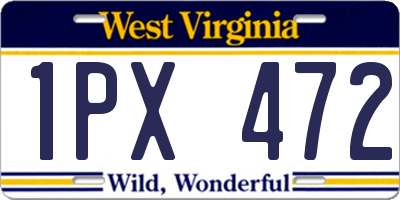 WV license plate 1PX472