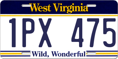 WV license plate 1PX475