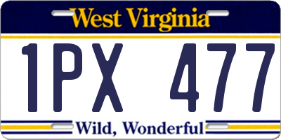 WV license plate 1PX477