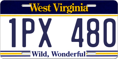 WV license plate 1PX480