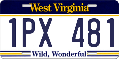 WV license plate 1PX481