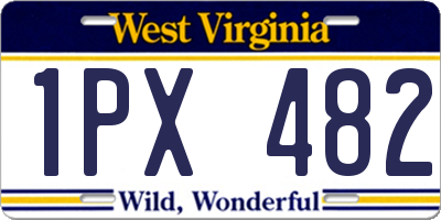 WV license plate 1PX482