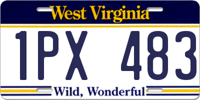 WV license plate 1PX483