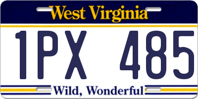 WV license plate 1PX485