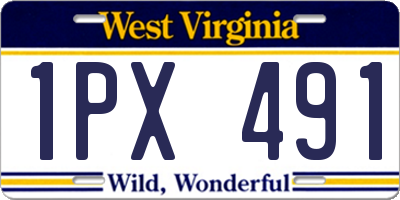 WV license plate 1PX491