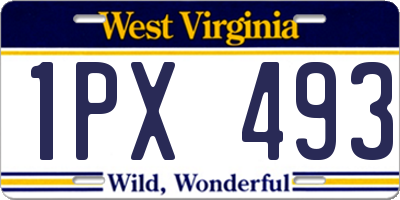 WV license plate 1PX493