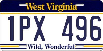 WV license plate 1PX496