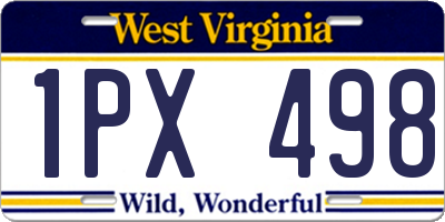 WV license plate 1PX498