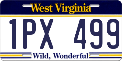 WV license plate 1PX499