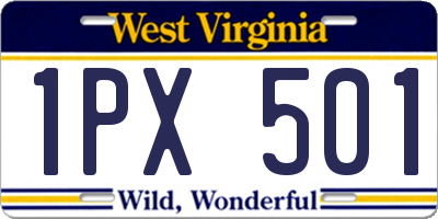 WV license plate 1PX501