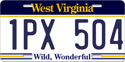 WV license plate 1PX504