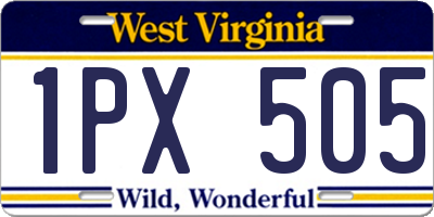 WV license plate 1PX505