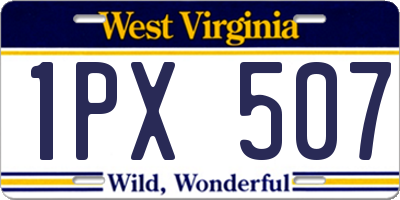 WV license plate 1PX507