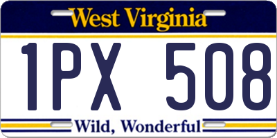 WV license plate 1PX508