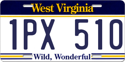 WV license plate 1PX510